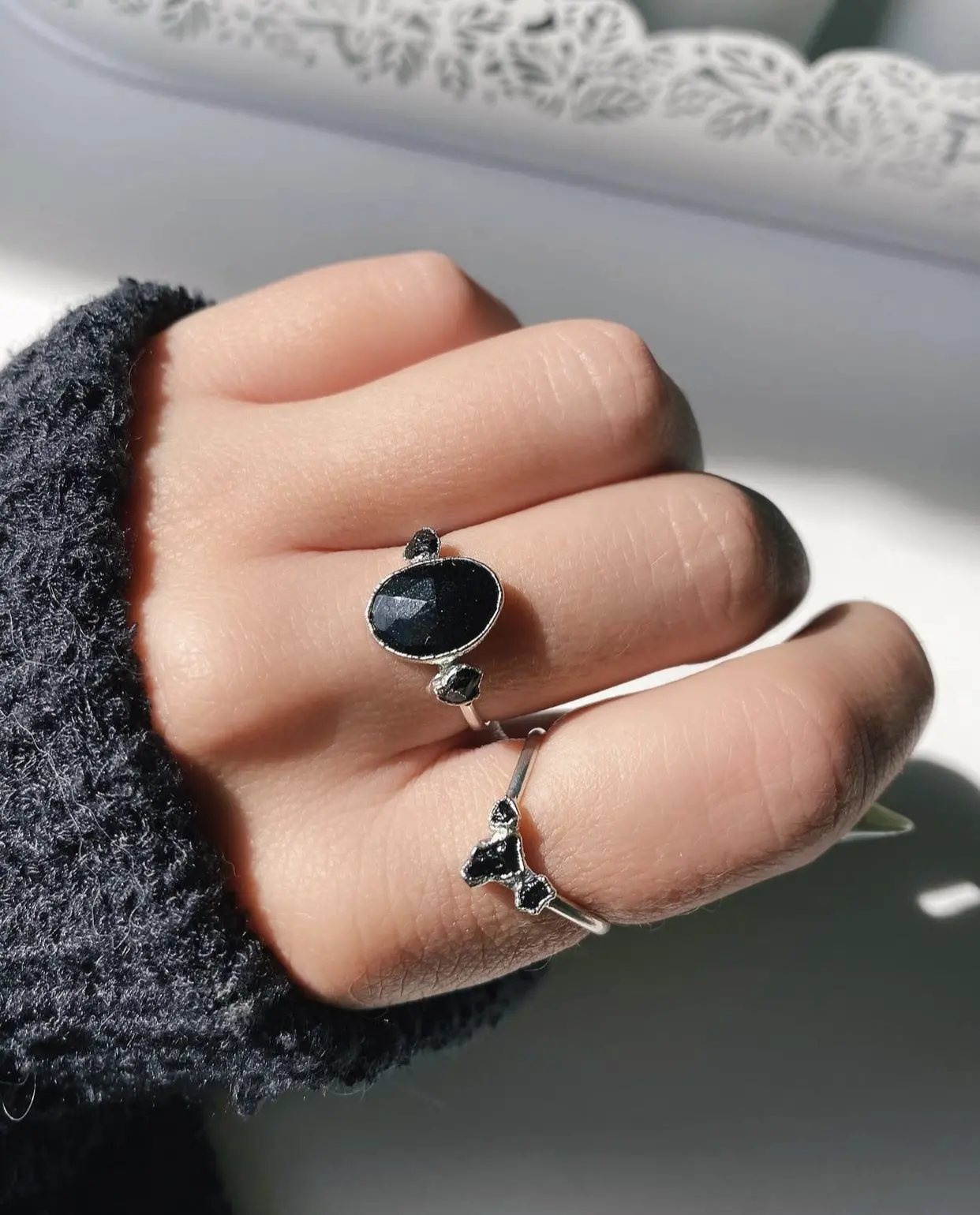 Ring versilbert 
